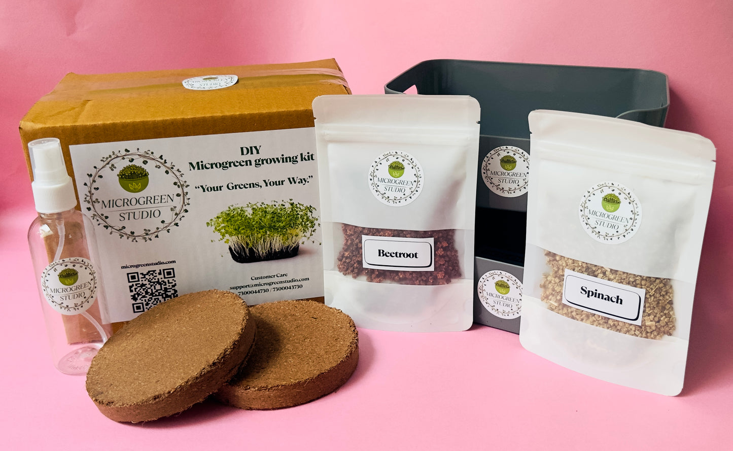 Beetroot + Spinach DIY Microgreen Studio kit