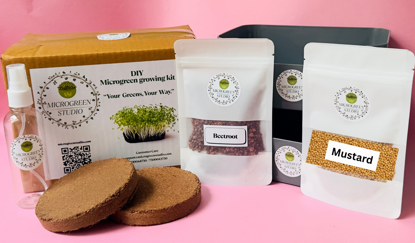 Beetroot + Mustard DIY Microgreen Studio kit