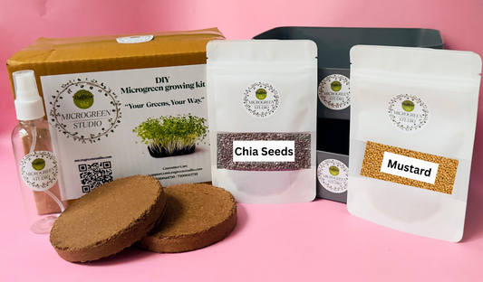 Chia Seeds + Mustard DIY Microgreen Studio kit