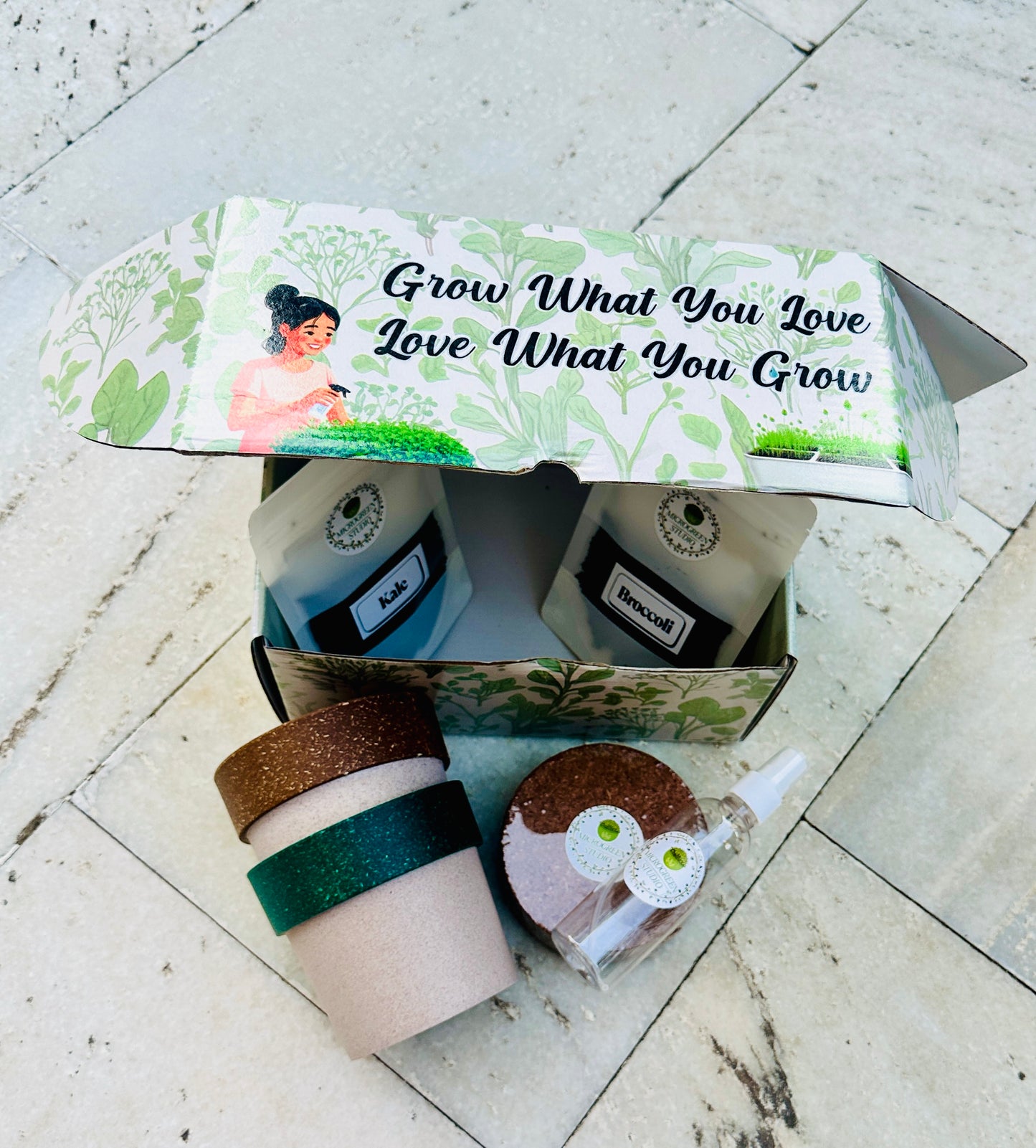 Microgreen Gift Combo – 2 Seeds & Pots | Healthy Eco-Friendly Gift Box