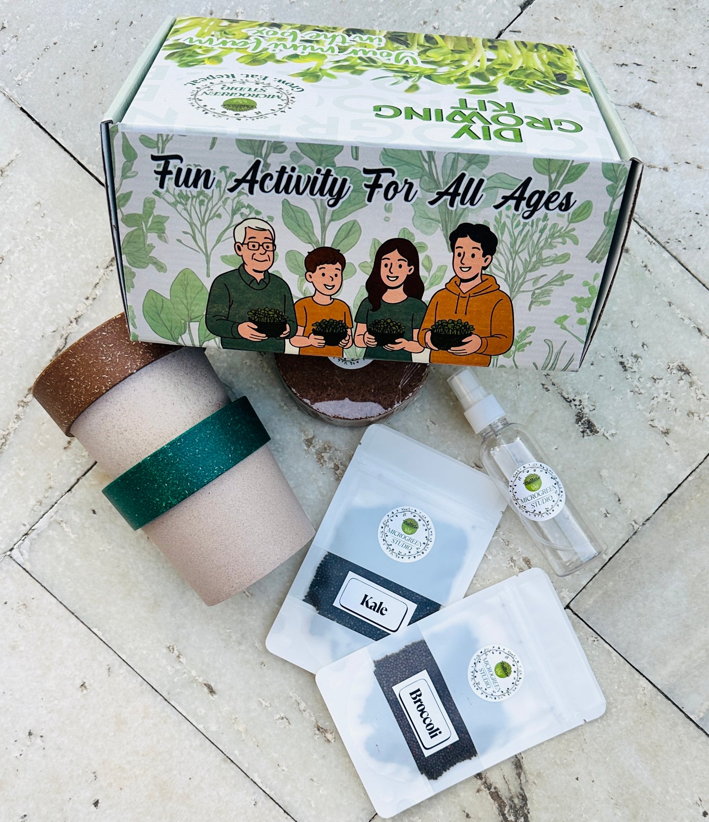 Microgreen Gift Combo – 2 Seeds & Pots | Healthy Eco-Friendly Gift Box