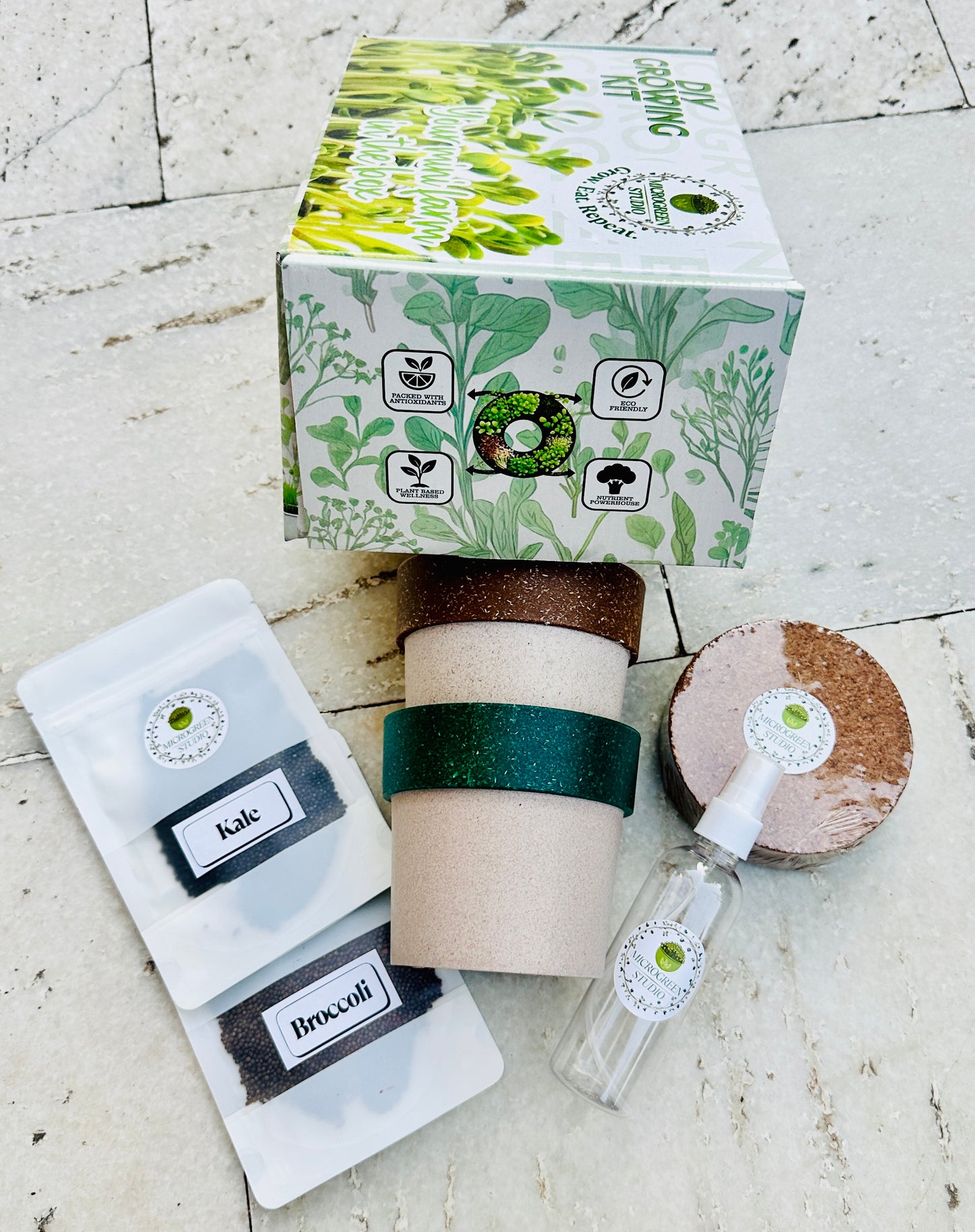 Microgreen Gift Combo – 2 Seeds & Pots | Healthy Eco-Friendly Gift Box