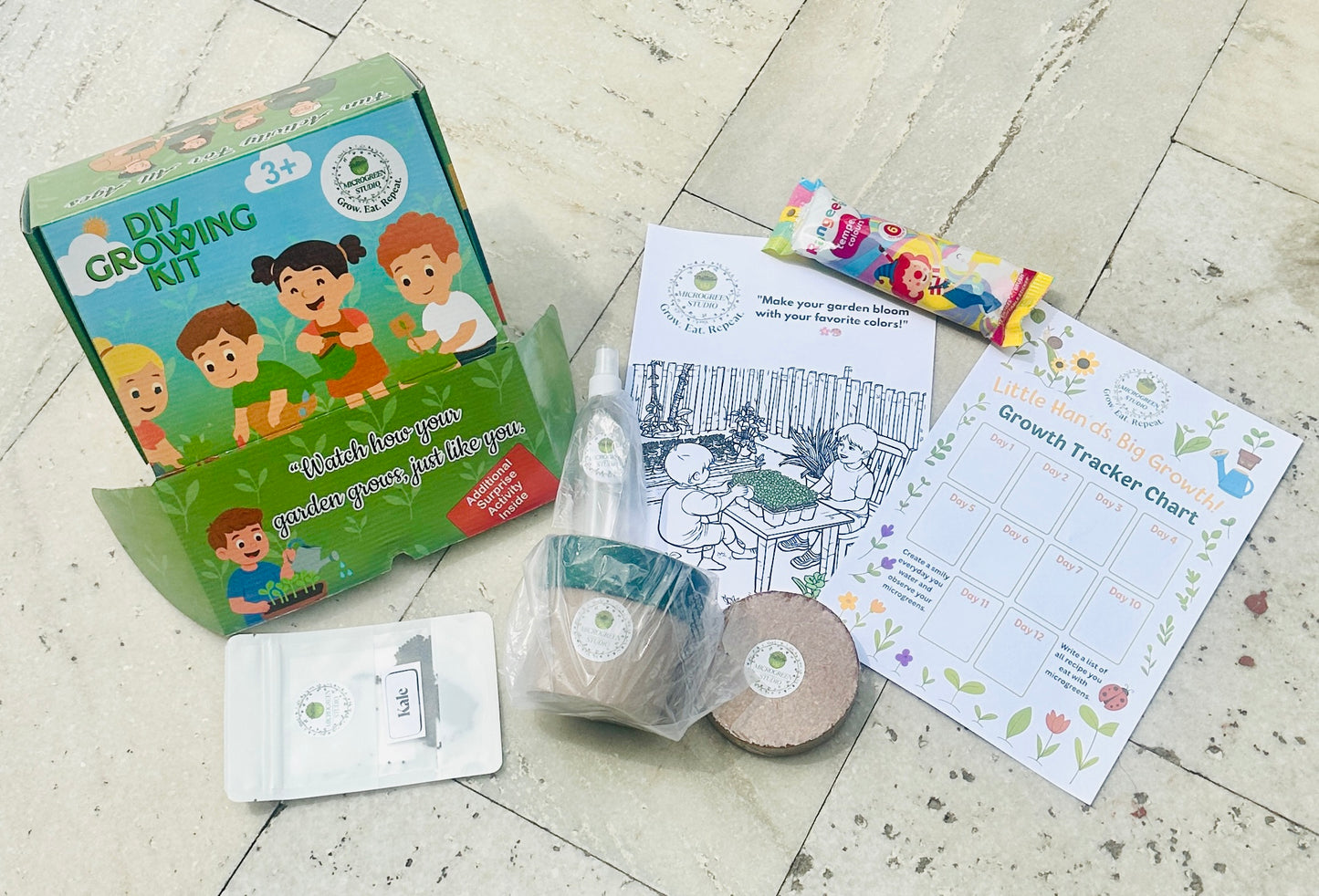 Kids Microgreen Kit – Fun Gardening Kit for Kids | Grow, Play & Learn Healthy Superfoods