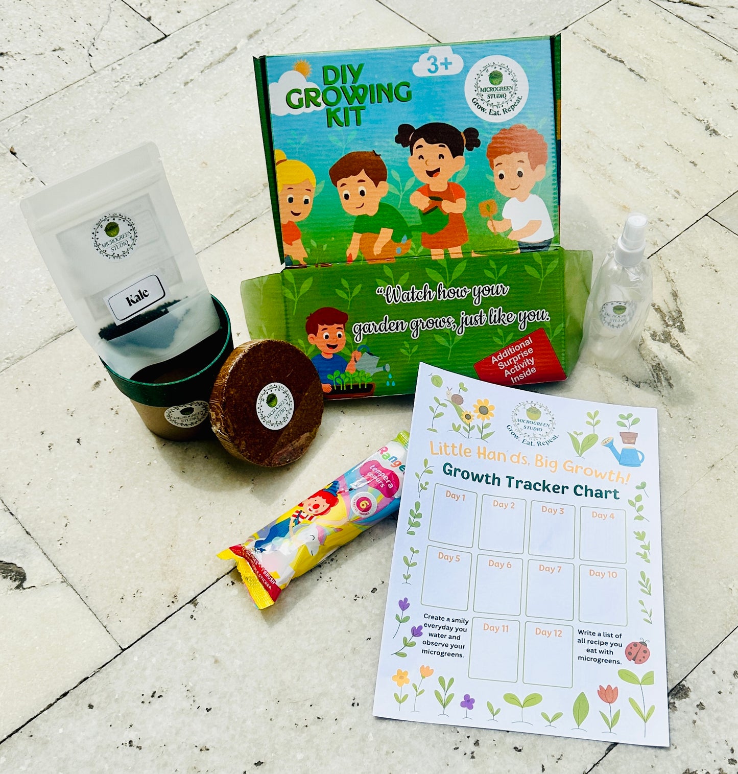 Kids Microgreen Kit – Fun Gardening Kit for Kids | Grow, Play & Learn Healthy Superfoods