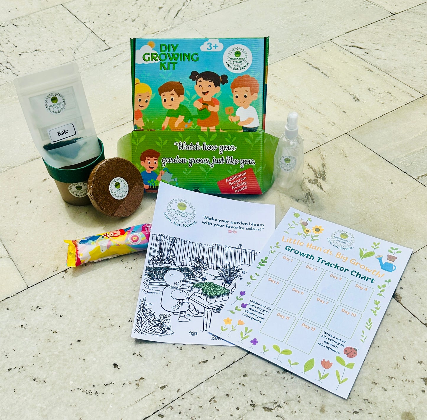 Kids Microgreen Kit – Fun Gardening Kit for Kids | Grow, Play & Learn Healthy Superfoods