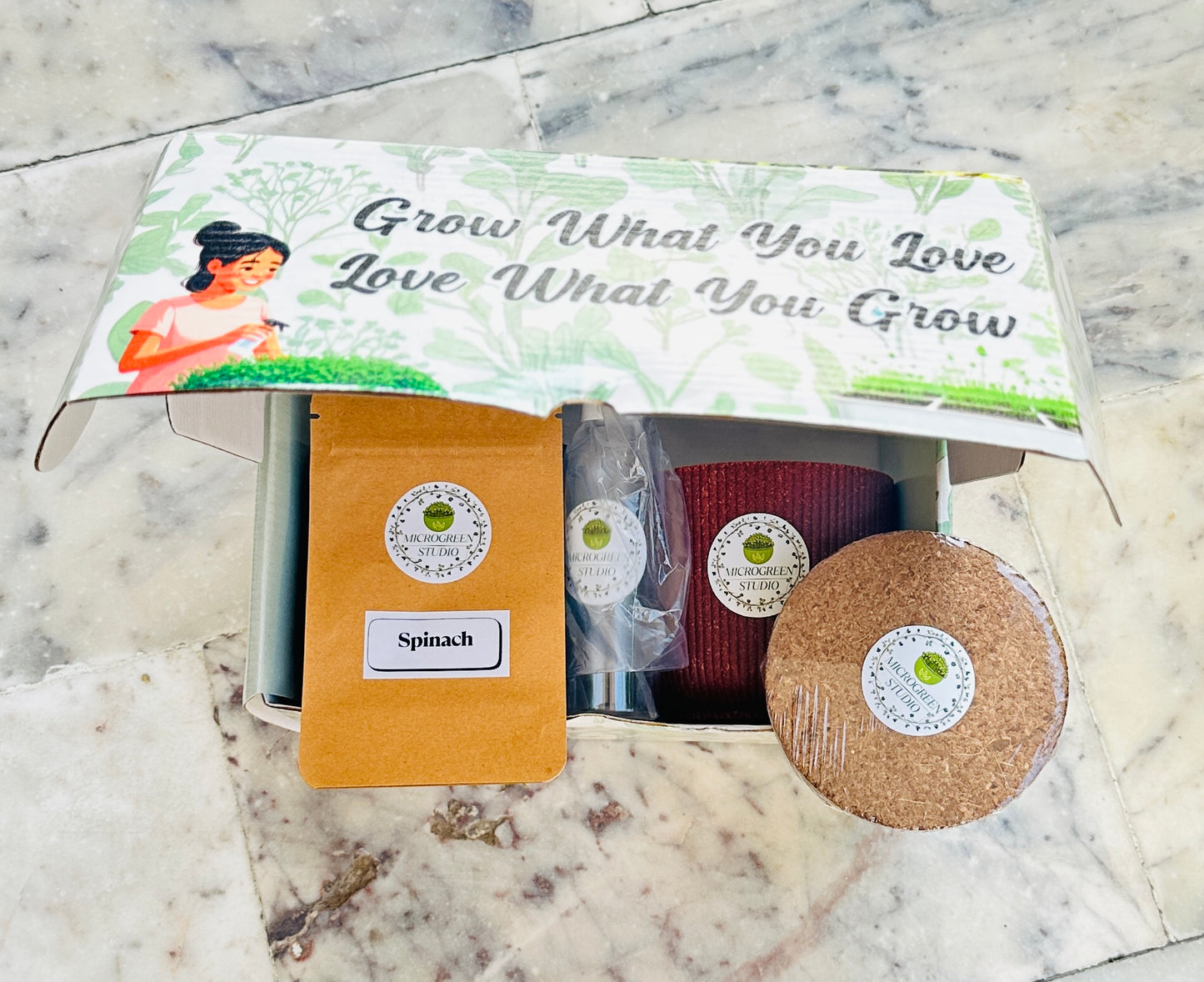 Microgreen Kit Gift Box – Grow Fresh Organic Superfoods at Home | Unique Eco-Friendly Gift