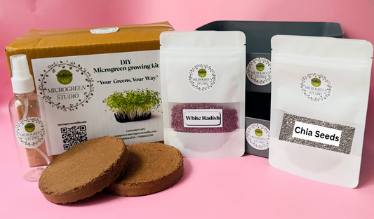 White Radish + Chia Seeds DIY Microgreen Studio kit